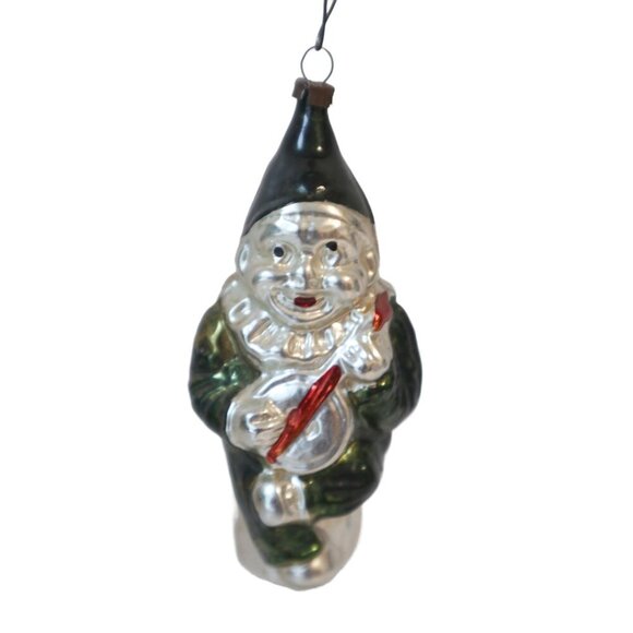 Vintage Mercury Glass Antique Figural Glass CLOWN Ornament Germany Christmas Orn - Picture 7 of 7